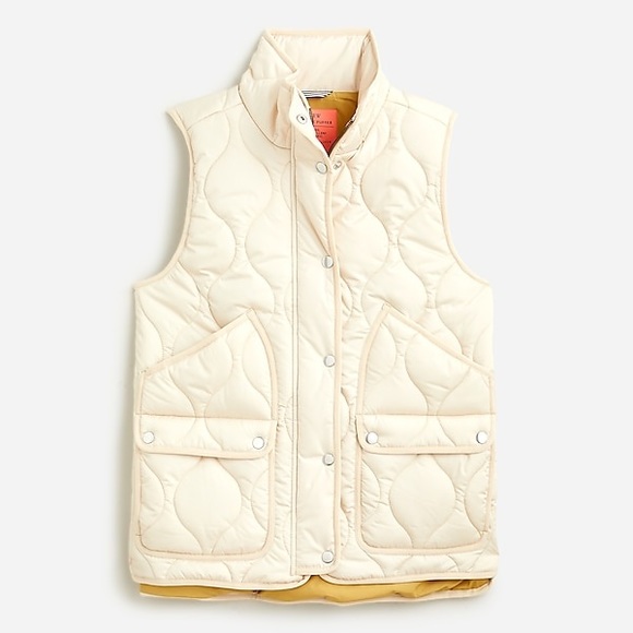 J. Crew Signature Puffer Vest in Cream - Size Small - Picture 1 of 14